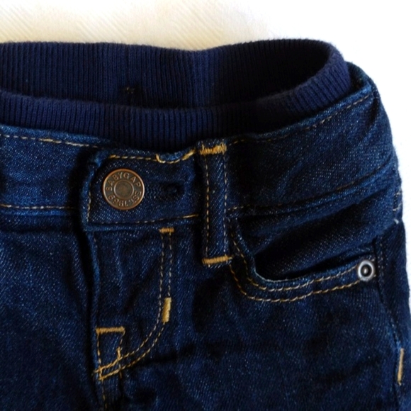 babyGap 1969 tartan plaid lined dark wash denim pull-on jeans 3 months baby - Picture 3 of 7